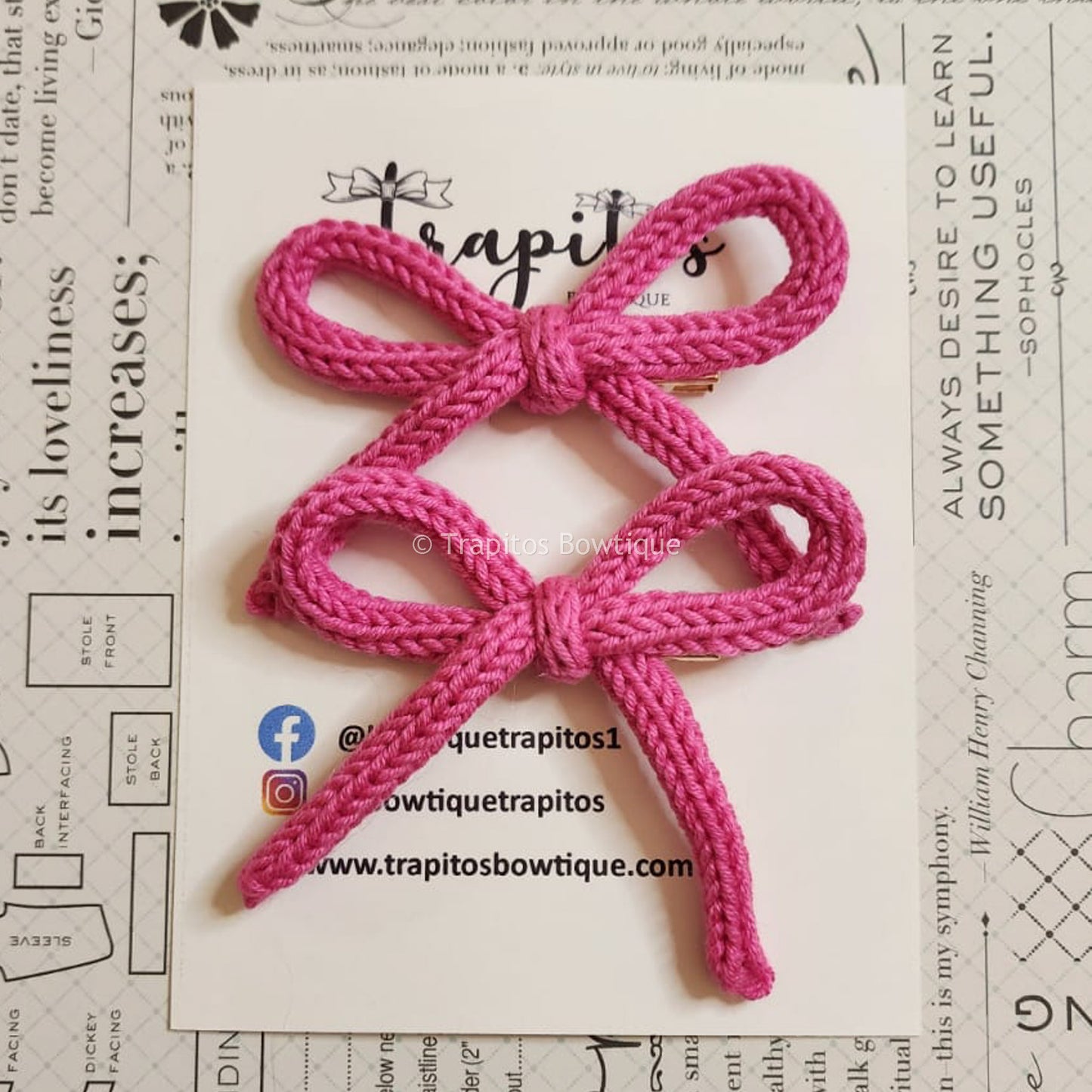 Pink | Pigtail Set - Crochet Bow
