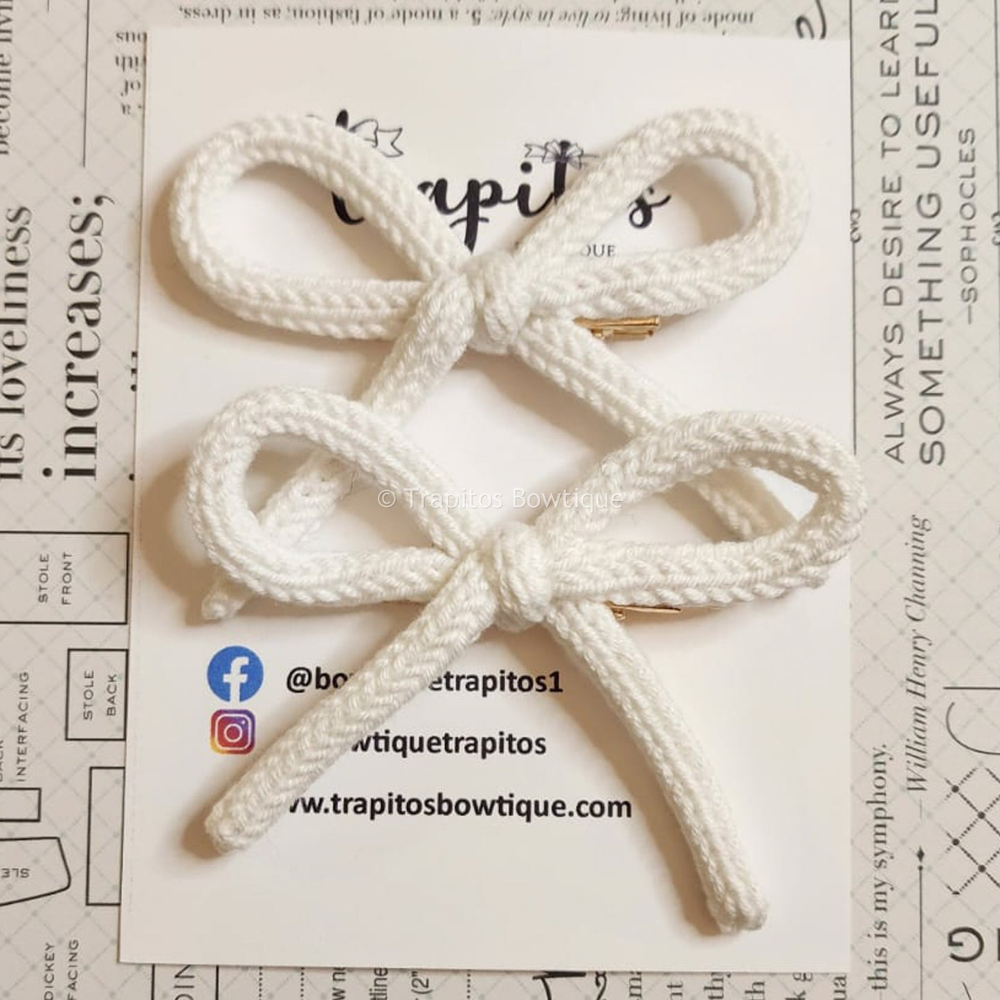 White | Pigtail Set - Crochet Bow