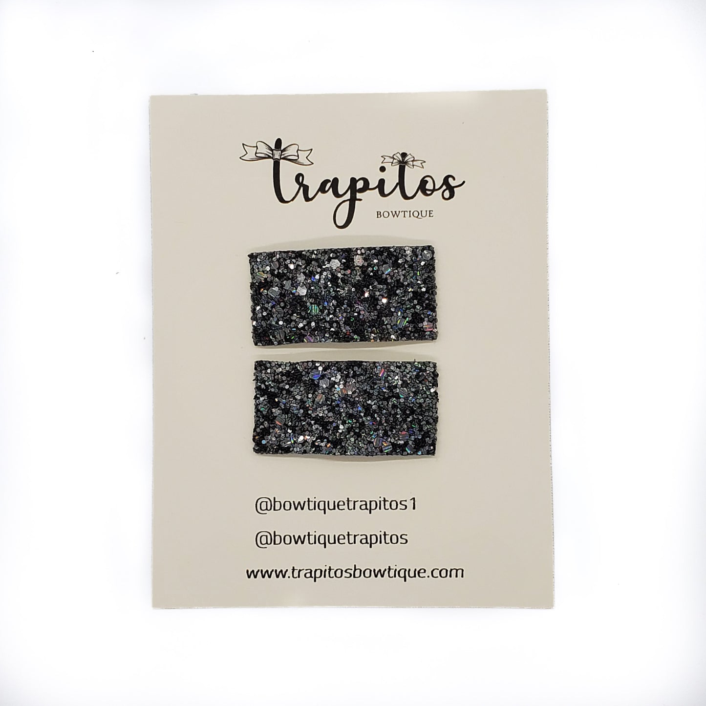 Set Glitter Negro/Plata