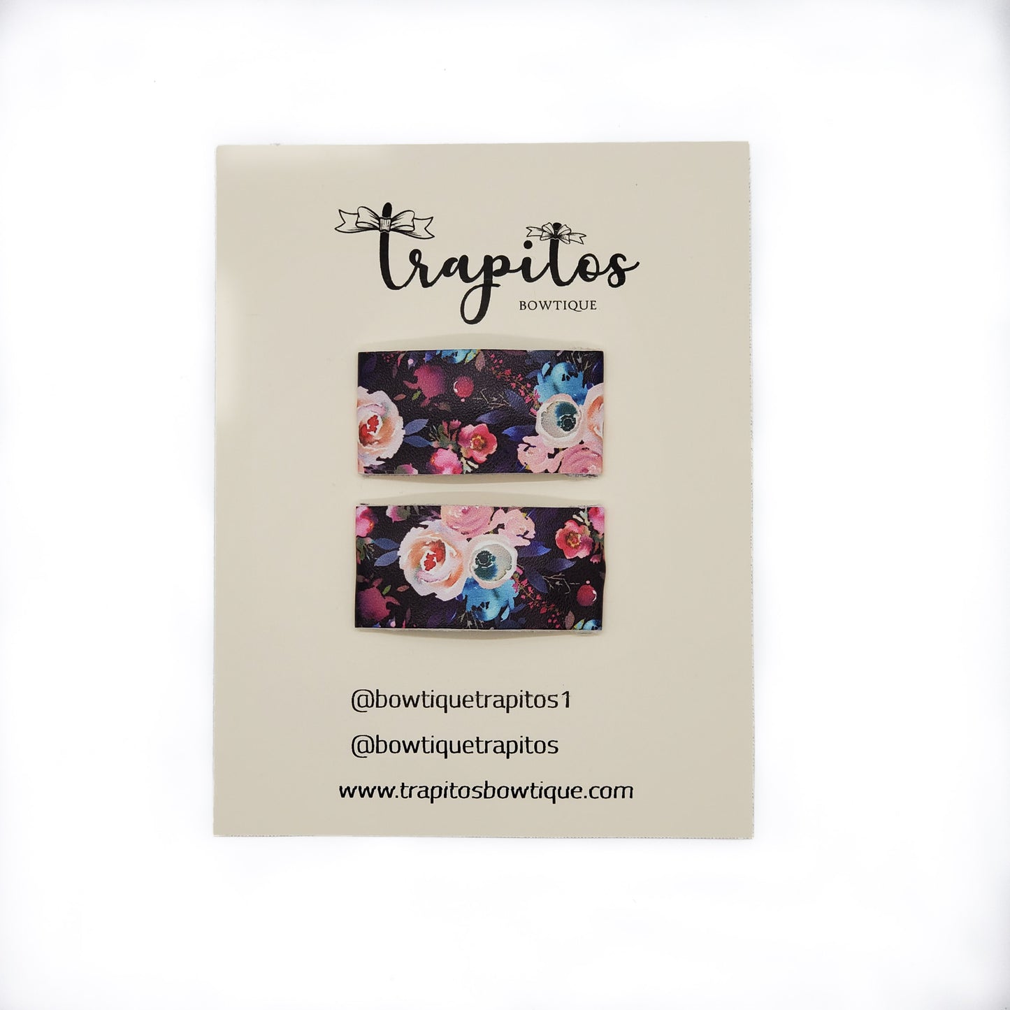 Set Floral Elegante Fondo Negro