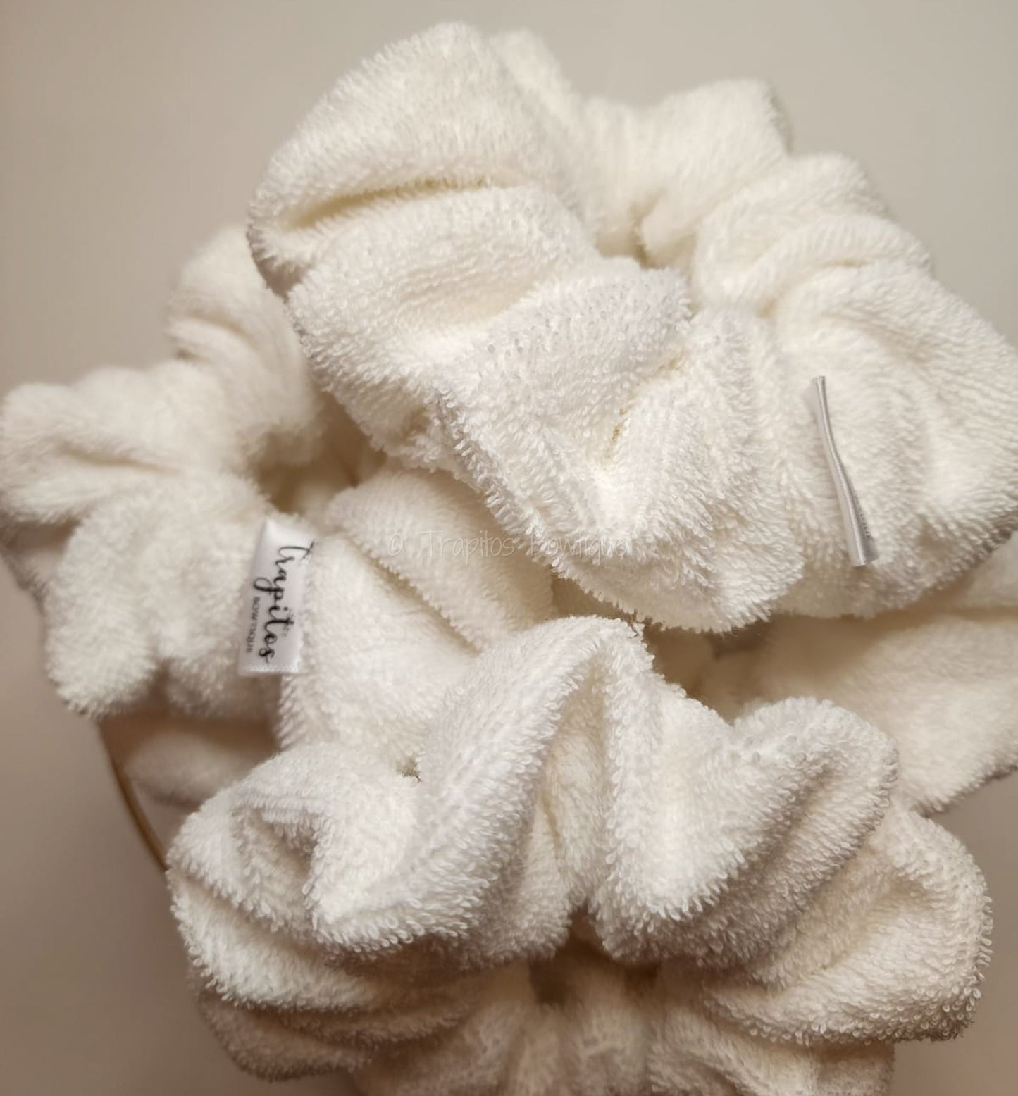 White Towel Scrunchie