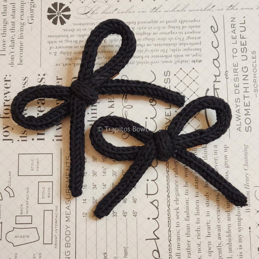 Black | Pigtail Set - Crochet Bow