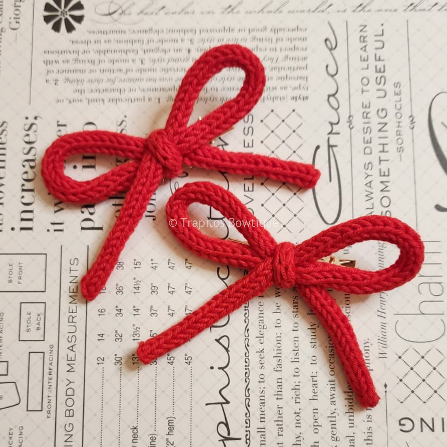 Red | Pigtail Set - Crochet Bow