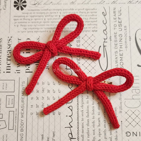 Red | Pigtail Set - Crochet Bow