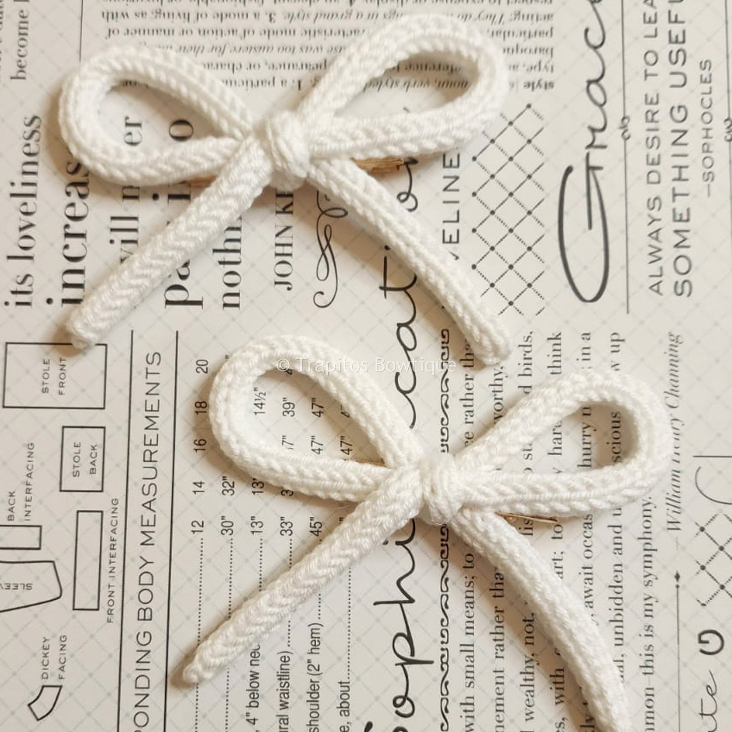 White | Pigtail Set - Crochet Bow