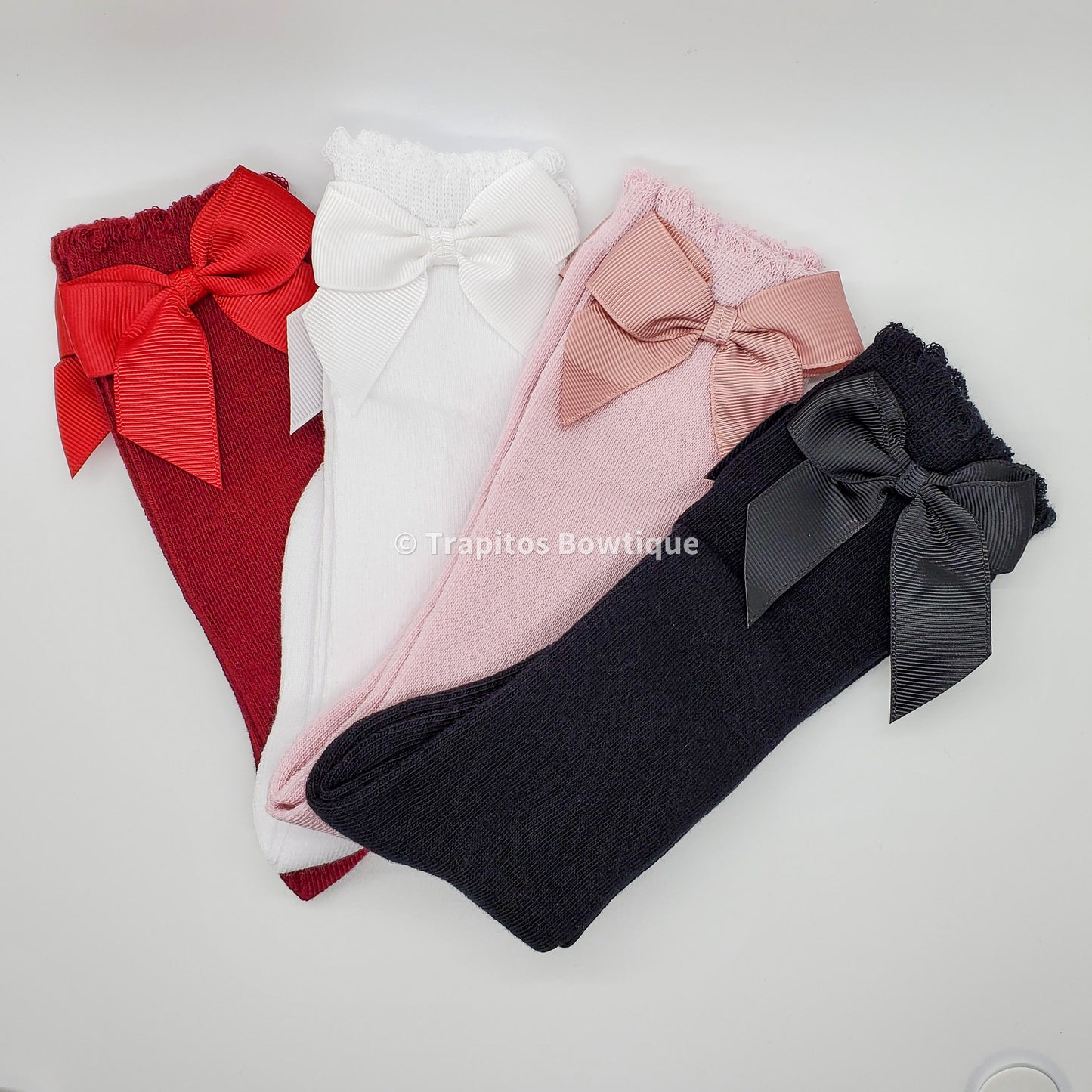 Medias Altas con Moño / Negro