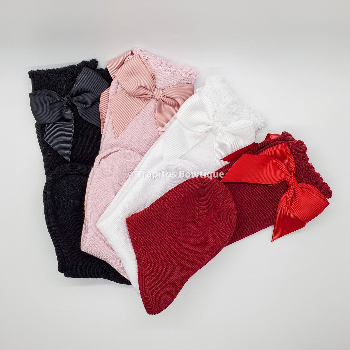 Medias Altas con Moño / Rosa