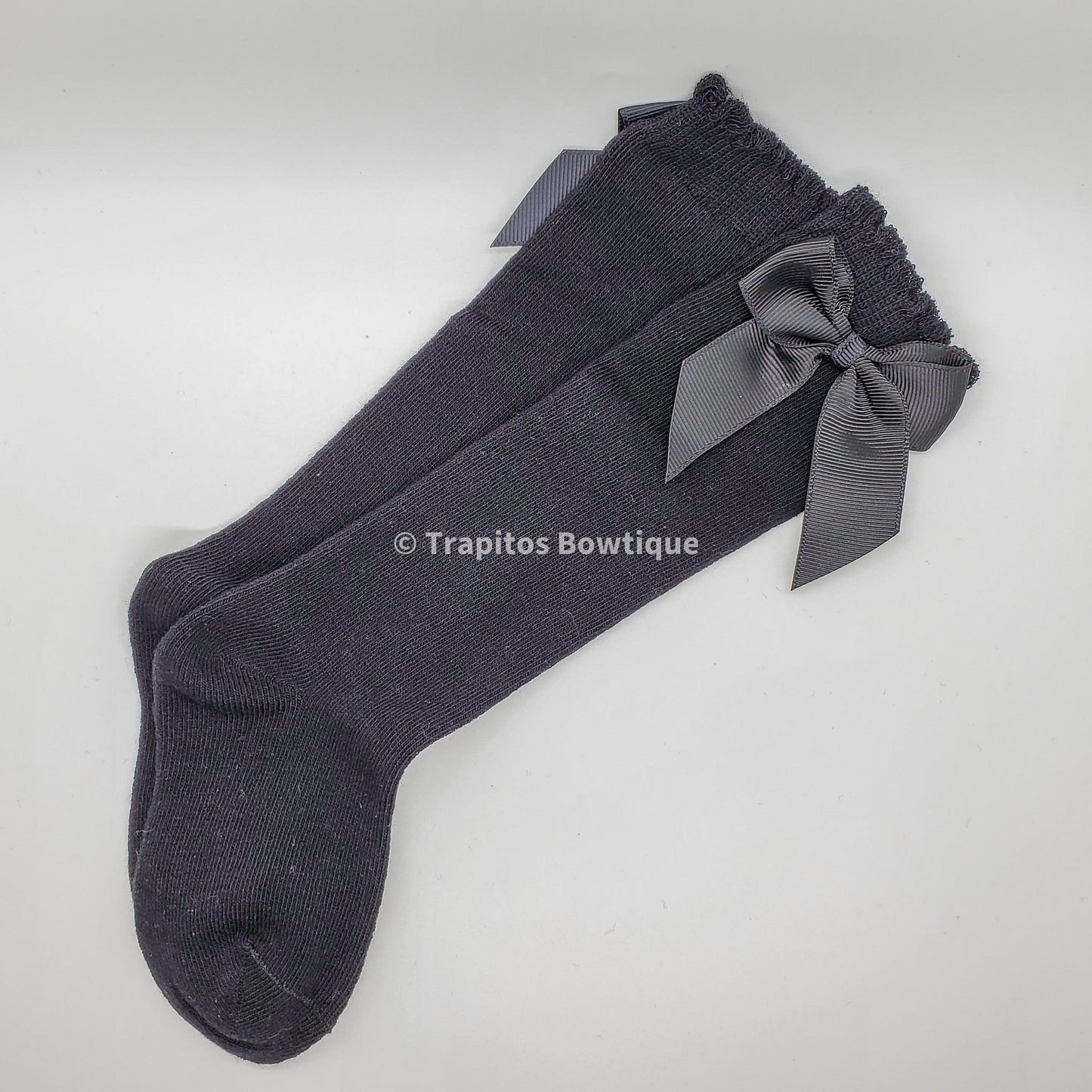 Medias Altas con Moño / Negro