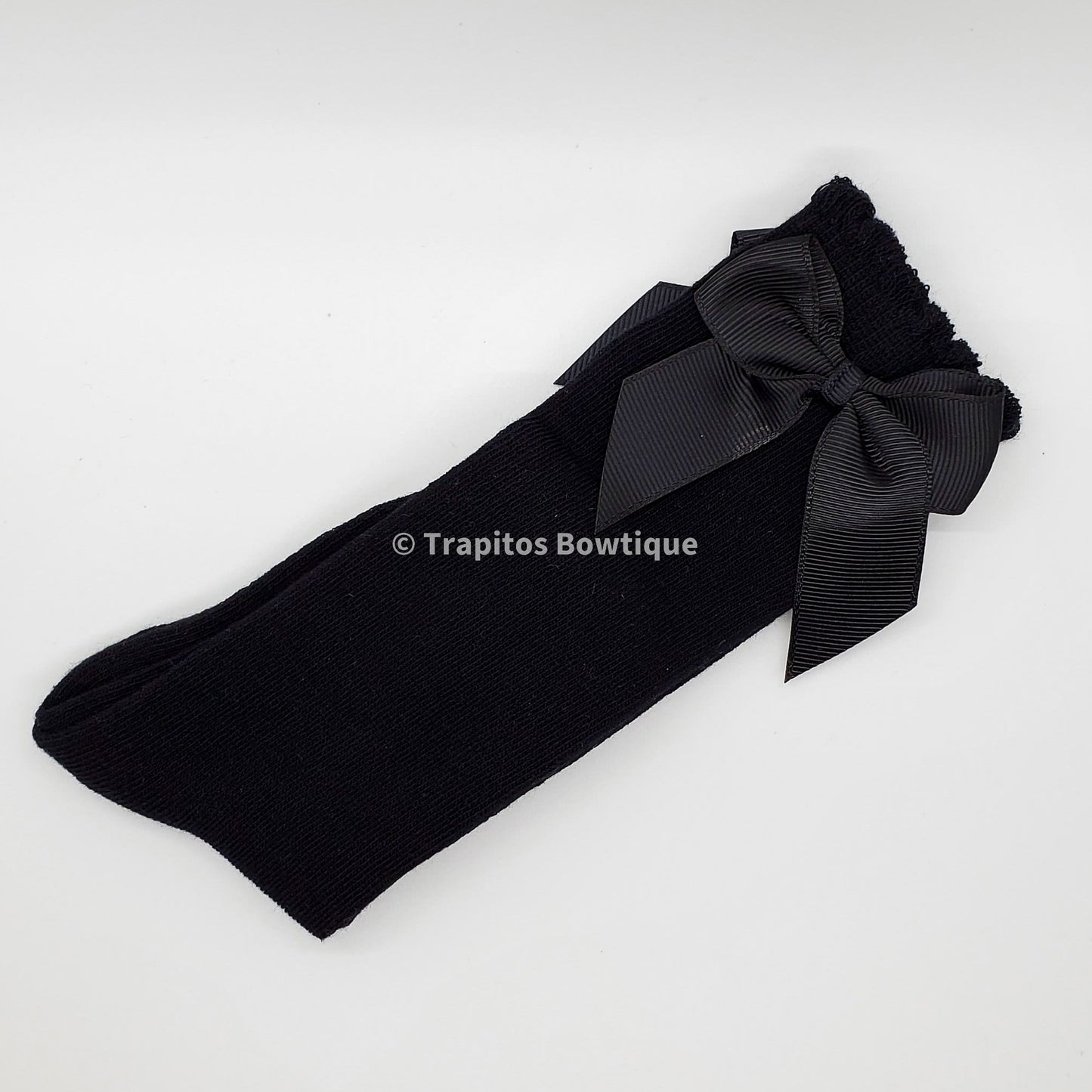 Medias Altas con Moño / Negro