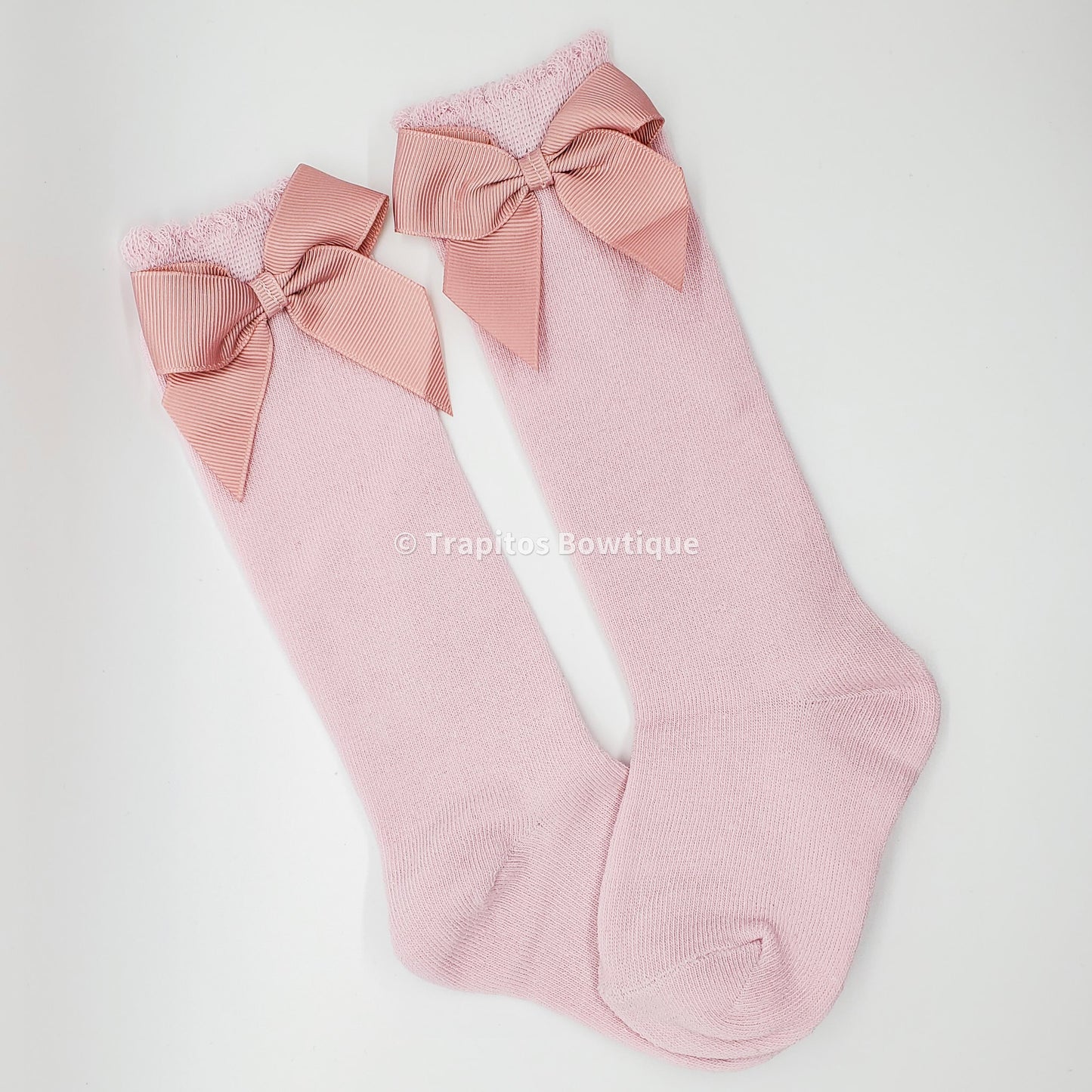 Medias Altas con Moño / Rosa