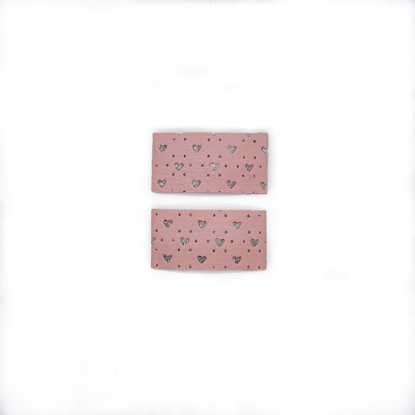 Set Rosa Corazones Glitter