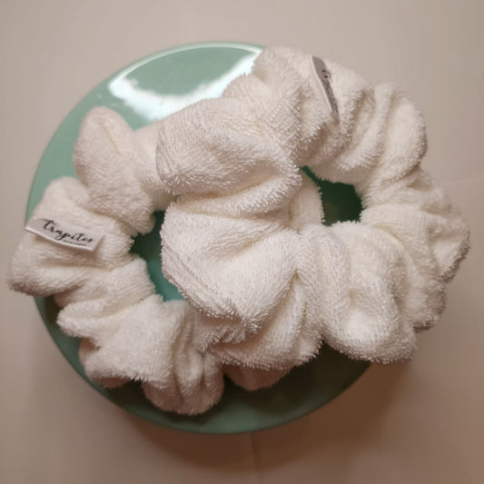 White Towel Scrunchie