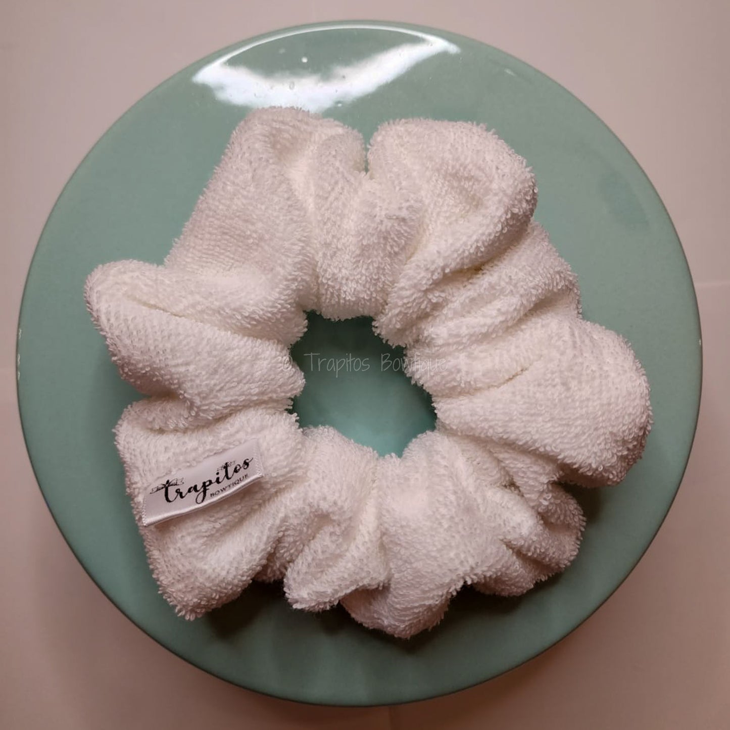 White Towel Scrunchie
