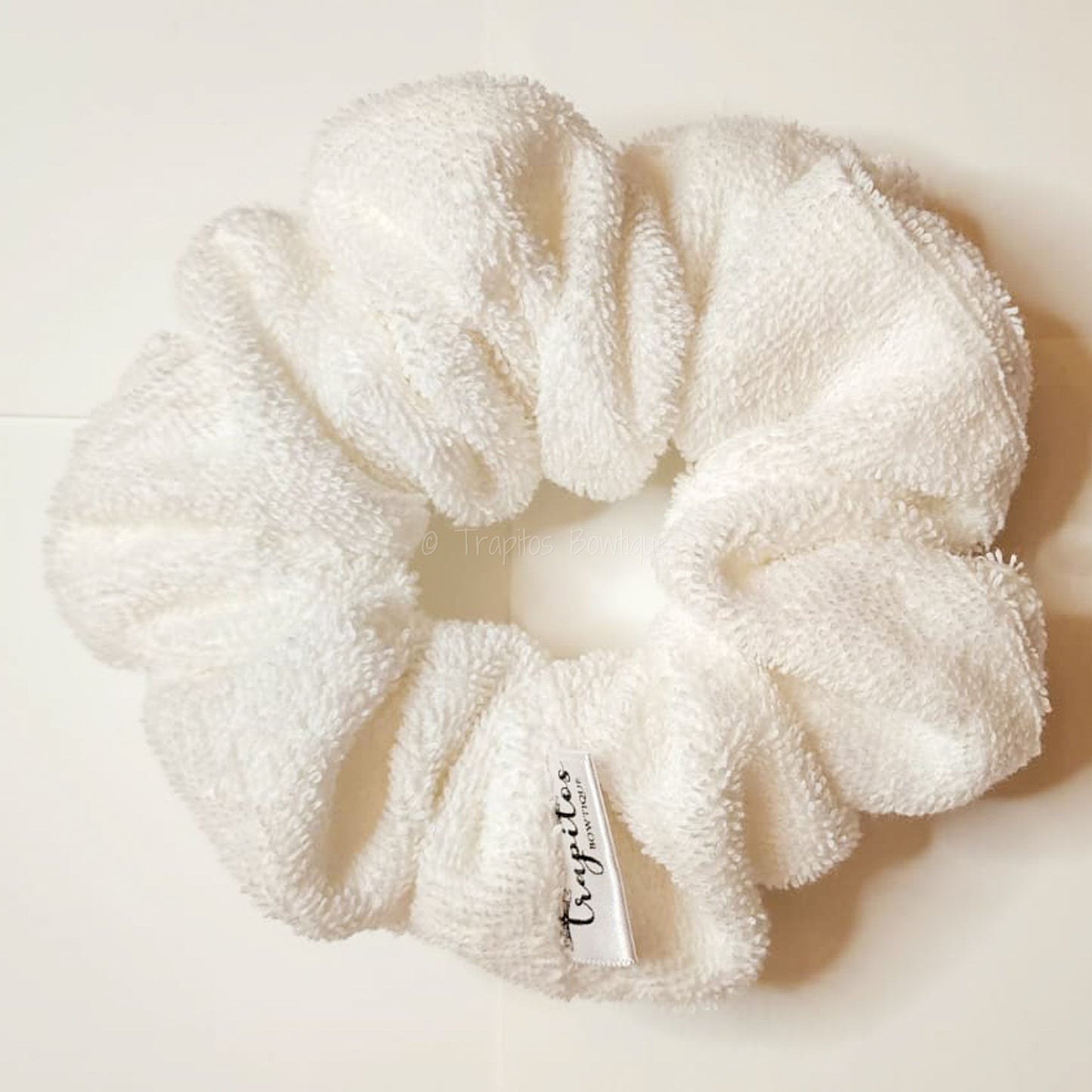 White Towel Scrunchie