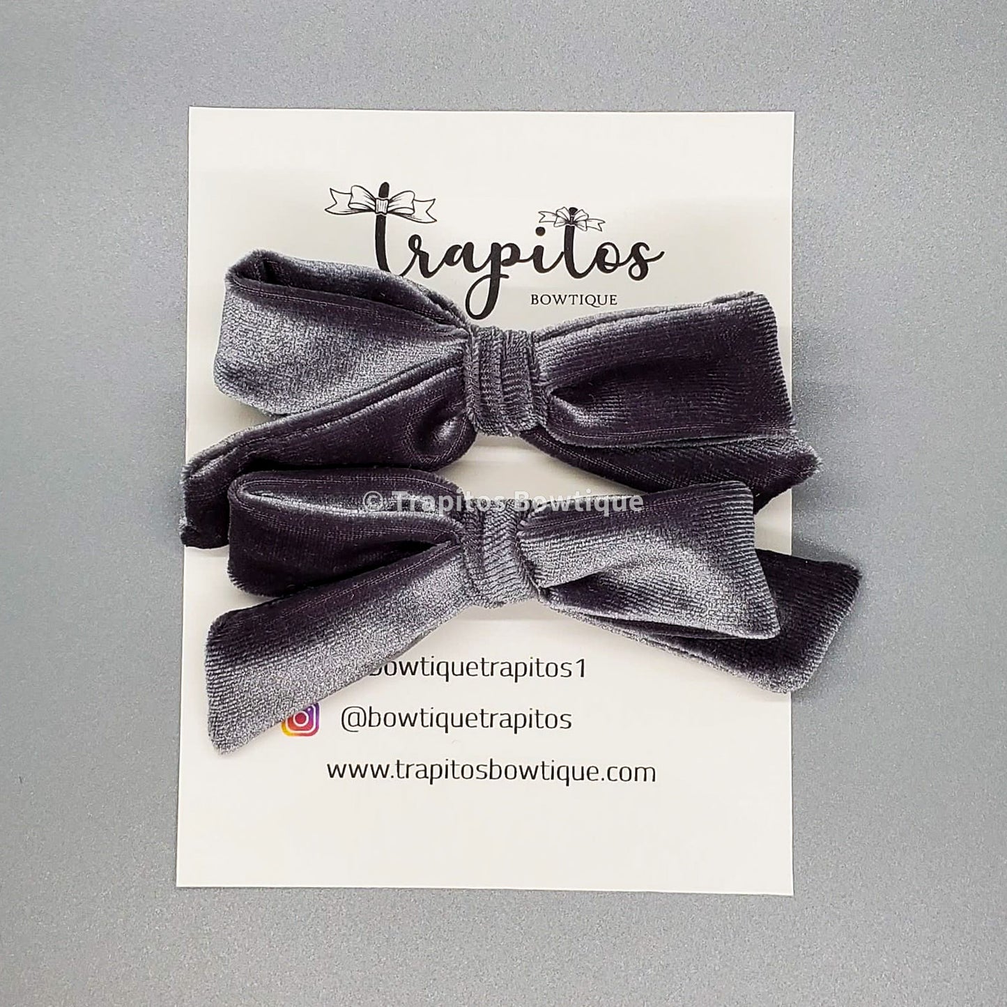 Set Colitas Gris / Terciopelo