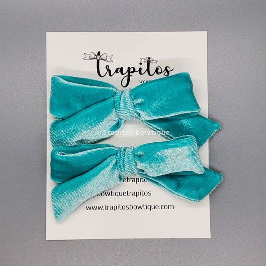 Set Colitas Menta / Terciopelo