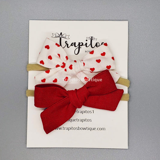 Set Remolino Chico / Bandita Elastica / Rojo - Blanco corazon