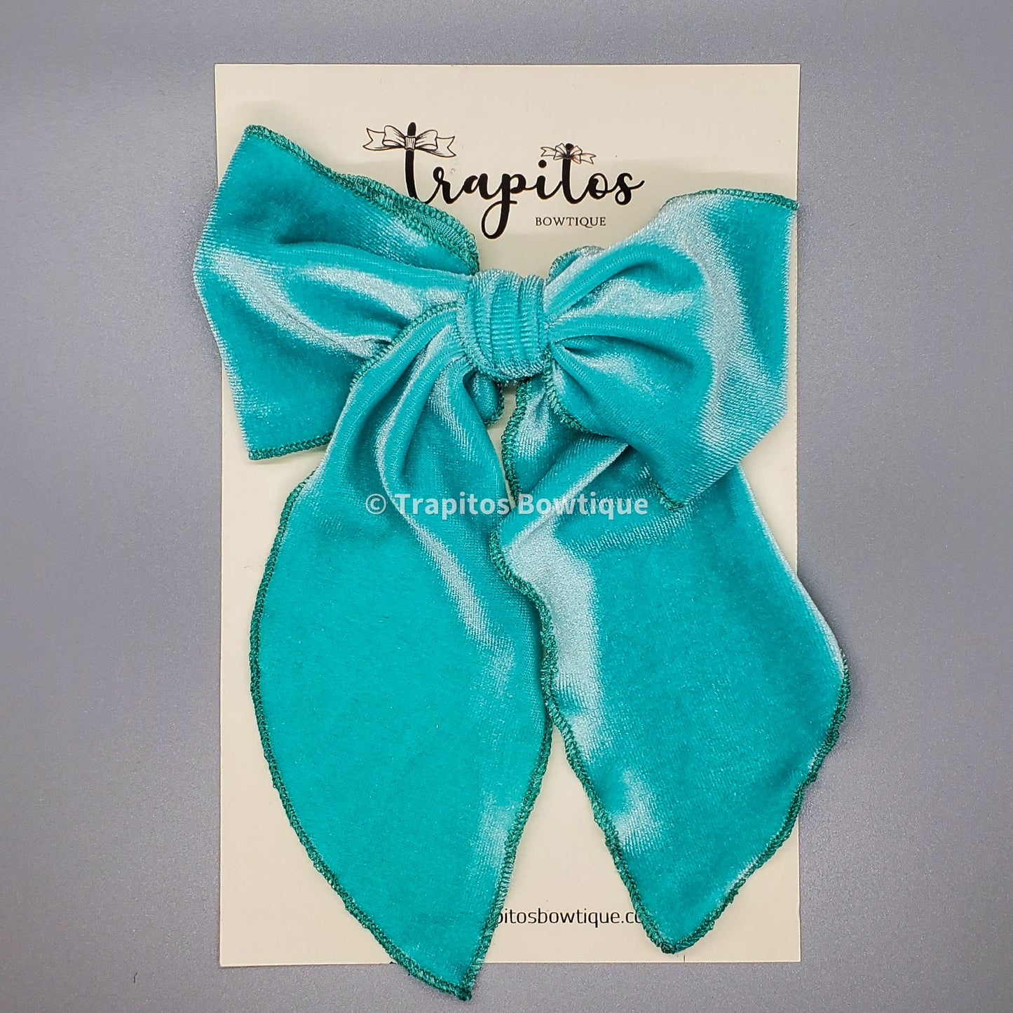 Balerina Bow Menta / Terciopelo